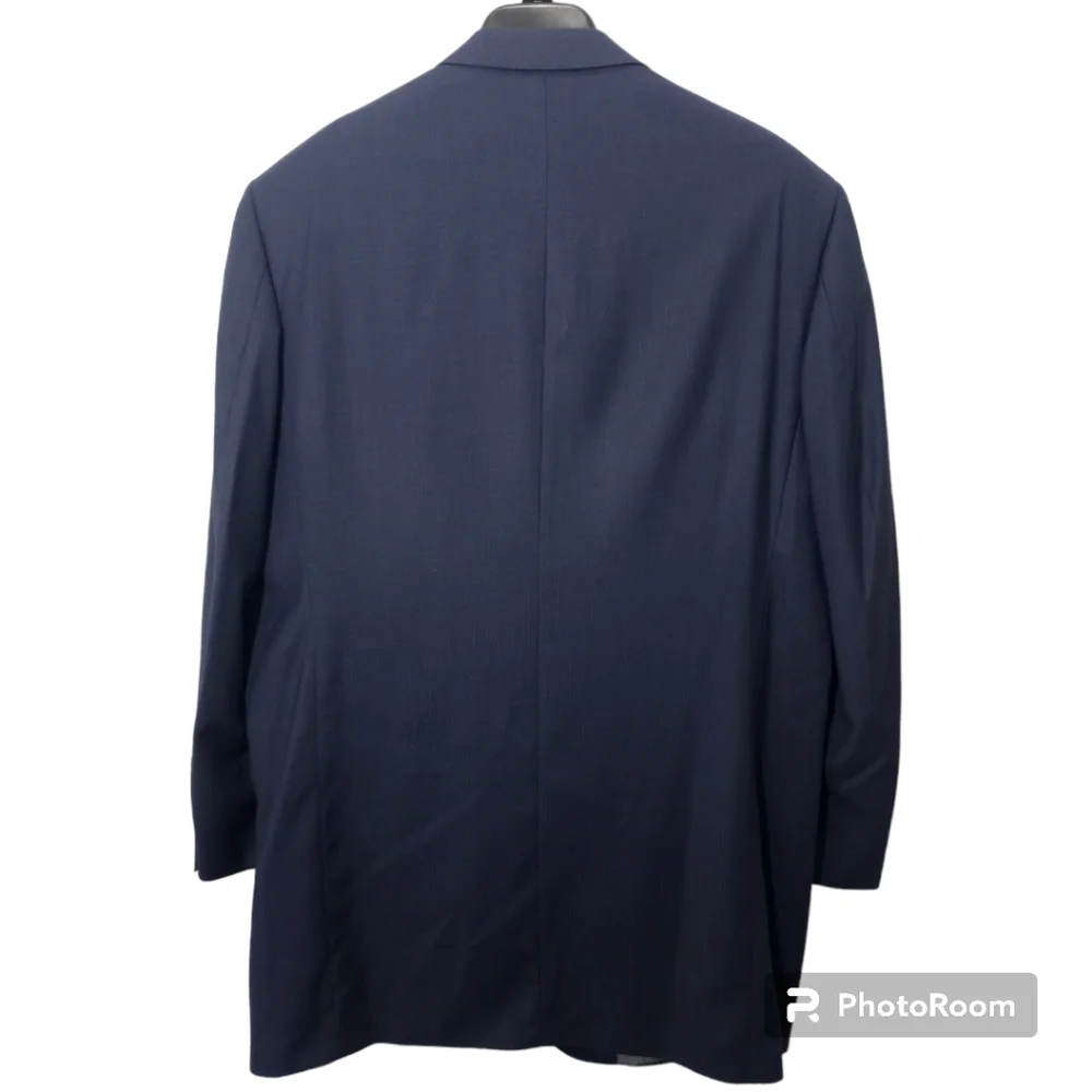 Stacy Adams Gold Label Size 44L Dark Blue Blazer Suit Jacket Coat - Picture 14 of 15
